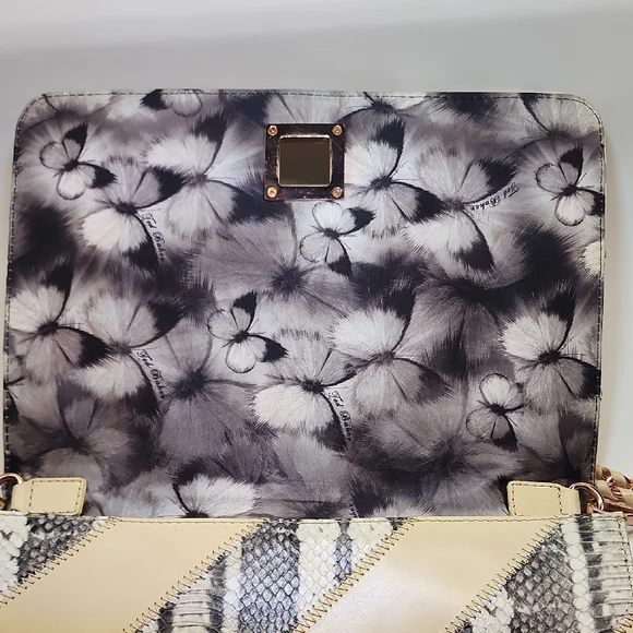 Ted Baker Cream & Black Animal Print Crossbody (Like New) - Picture 8 of 12